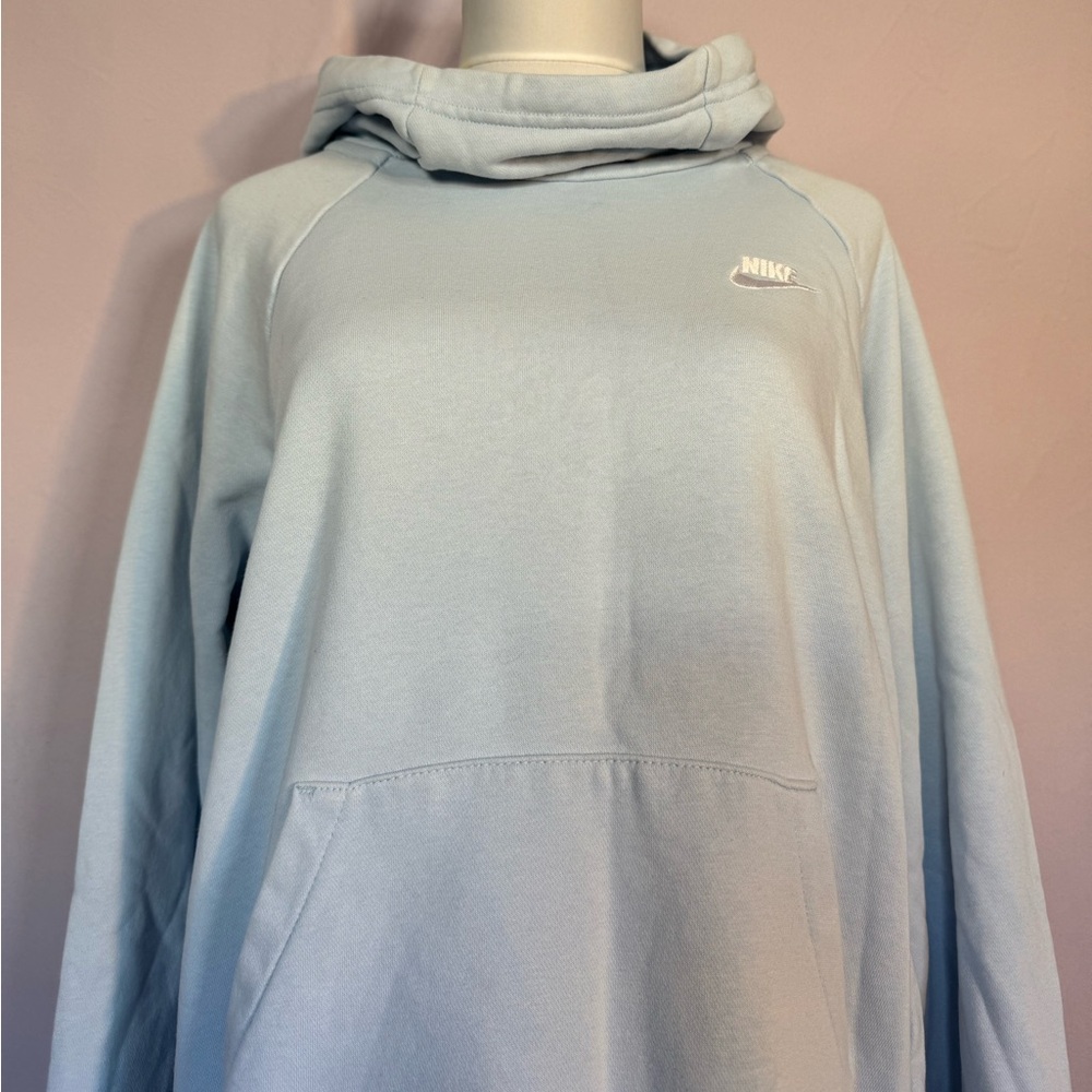 Nike Light Blue Hoodie | Mini Swoosh Pullover |